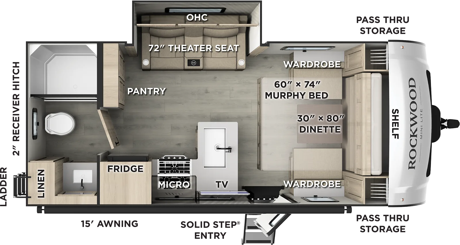 Rockwood Mini Lite 2108RB Floorplan
